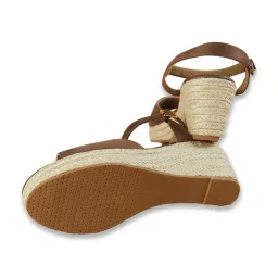 Code by Lifestyle Women's Camal Top Stag Tpe Dune Ankle Strap Sandals image 3