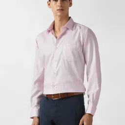 Van Heusen Pink Cotton Regular Fit Texture Shirt image 3