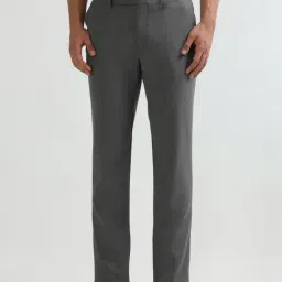 Arrow Grey Regular Fit Self Pattern Trousers-picture-30