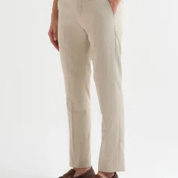 Arrow Beige Regular Fit Self Pattern Trousers image 3