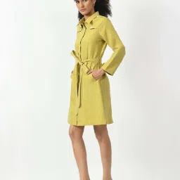 Office & You Green Plain Trench Coat image 3