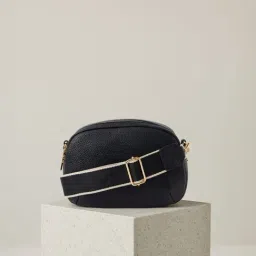 Accessorize London Black Textured Small Cross Body Bag image 2