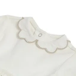 Chicco Girls White Regular Fit Self Design Dress image 3