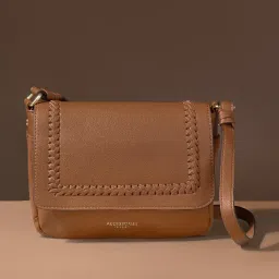 Accessorize London Tan Textured Sling Handbag image 3