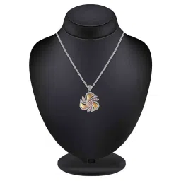 Rihi by P.C. Chandra Jewellers Gold Plated Chakra Pendant And Earring Set (Without Chain) image 3