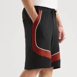 The Souled Store Shadow Blaze Regular Fit Colour-Block Sports Shorts image 3