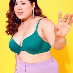 Clovia Green Half Coverage Under-Wired T-Shirt Bra image 3