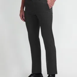 Arrow Light Grey Slim Fit Texture Trousers image 3