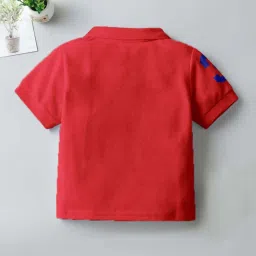Codez Boys White & Red Solid Polo T-shirt image 3