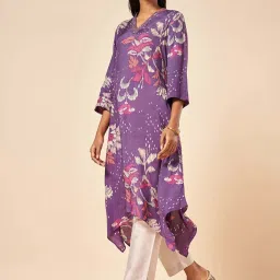Marigold Lane Purple Printed A Line Kurta image 3