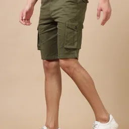 Bushirt Military Green Regular Fit Cargo Shorts image 3