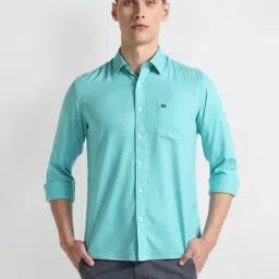Arrow Sports Blue Cotton Slim Fit Shirt-image-89