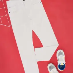 Pantaloons Junior Kids White Cotton Regular Fit Jeans-image-39