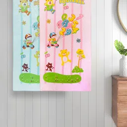 Myntra Elegant Homes Blue & Pink 2 Printed Cotton 420 GSM Bath Towel-picture-12