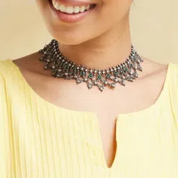 Fabindia Women Silver Short Necklace-image-14
