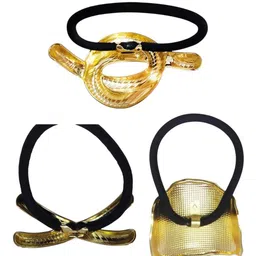 OOMPH Women Set of 3 Embellished Ponytail Holders image 3