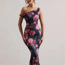 Outzidr Women Tie and Dye Printed Bodycon Maxi Dress-picture-22