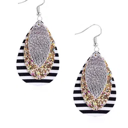 StyleCast x Revolte Silver Plated Oval Shaped Drop Earrings image 2