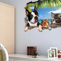 INDIAN ROYALS Blue & Grey Printed Self-Adhesive & Durable Wall Sticker-image-29