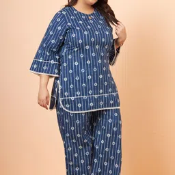 Tissu Floral Printed Pure Cotton Tunic With Palazzo Co-Ords image 3