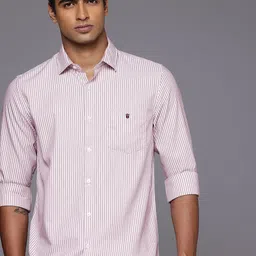 Louis Philippe Sport Super Slim Fit Striped Pure Cotton Casual Shirt-image-93