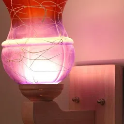 1ST TIME Pink & Blue Glass Textured Cylinder Shaped Decorative Wall Lamp-image-91