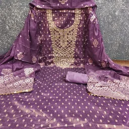 KALINI Embroidered Unstitched Dress Material image 2