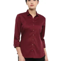 Allen Solly Maroon Cotton Shirt-image-33