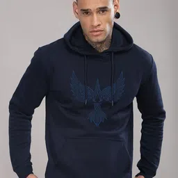 ADRO Men Printed Hooded Sweatshirt image 1