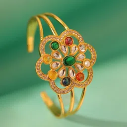 Voylla Gold-Plated Kundan Studded Bangle-image-10
