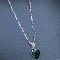 Boghra Sales Silver-Plated German Silver American Diamond Necklace image 2