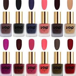 VOLO Set Of 12 Velvet Matte Nail Polish - 8 ml Each - Dark Wine-Magenta-Tomato Red image 1