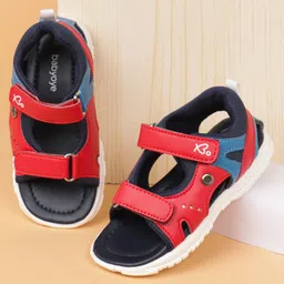 Babyoye Sandals With Dual Velcro Closure - Red image 1