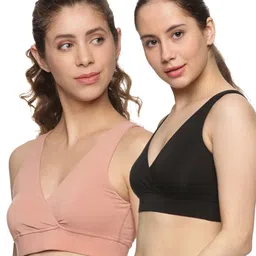 &Circus Modal Pack Of 2 Solid Maternity Bra With Nursing Access - Multi Colour-picture-28