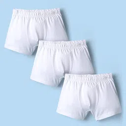 kookie kids india Kookie Kid Cotton Knit Solid Colour Trunks Pack Of 3 - White-picture-10