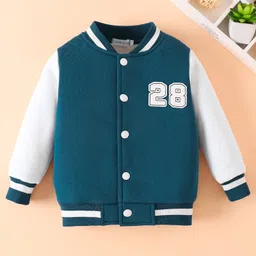 Mark & Mia Full Sleeves Bomber Jacket With Pocket Print - Blue-picture-19