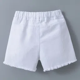 Kookie Kids Solid  Shorts  with Laces - White image 2