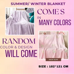 Puchku Kids Lavender & Green 280 GSM Microfibre Unicorn Glow In The Dark Blanket image 2