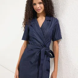 Trendyol Women Solid V-Neck Cotton Playsuit-image-31