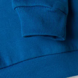 Tango Fleece Knit Full Sleeves Hoodies With Heart Print - Blue image 4