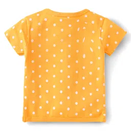 Babyhug Interlock Knit Half Sleeves Antibacterial Open Vest With Polka & Floral Print Pack Of 3 - Yellow & Pink image 5