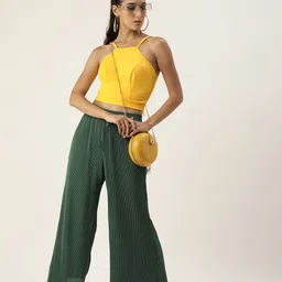 Veni Vidi Vici Dazzling Yellow Tie-Up Crop Top image 2