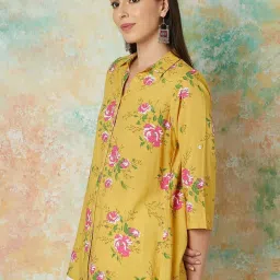 Melange by Lifestyle Mustard Floral Print Shirt image 3