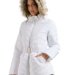 Skechers White Flared Fit Jacket image 3