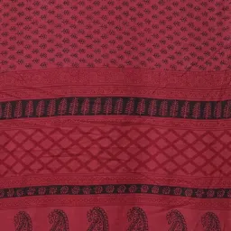 Unnati Silks Maroon Cotton Printed Saree With Unstitched Blouse image 3