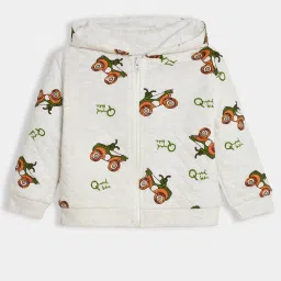 MiArcus Unisex Off White Printed Full Sleeves Hoodie with Joggers image 3