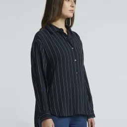 Pepe Jeans Navy Cotton Striped Shirt image 3