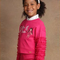 One Friday Kids Pink Regular Fit Top image 3