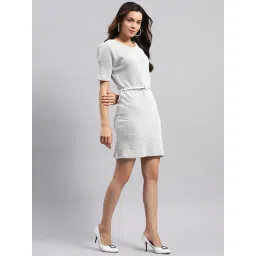 Monte Carlo Light Green & White Striped A Line Dress image 4