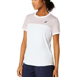 Asics White Color-Block Sports T-Shirt image 3